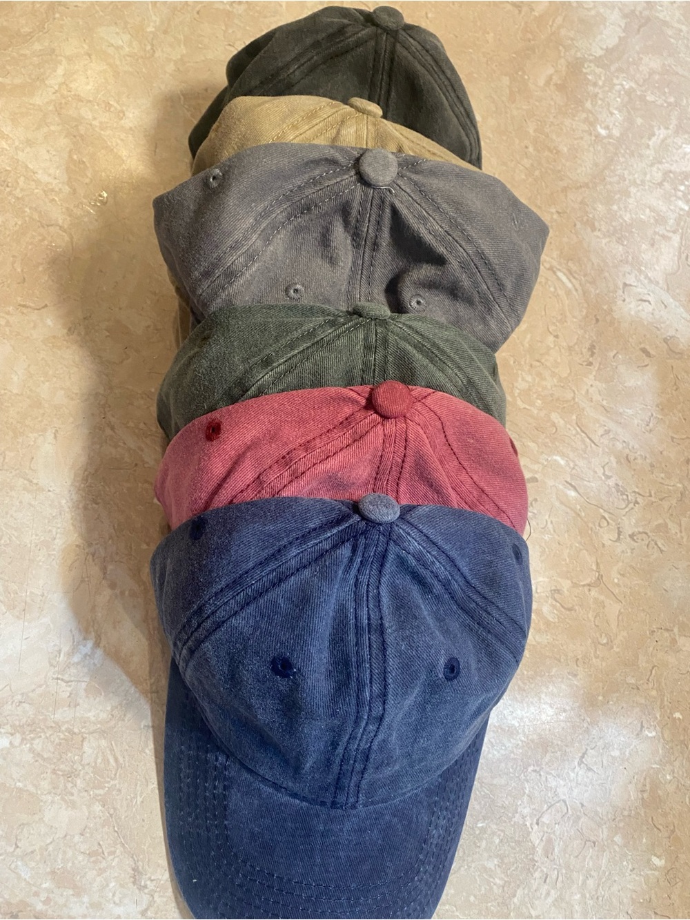 Unbranded Washed Cotton Baseball Cap — Navy